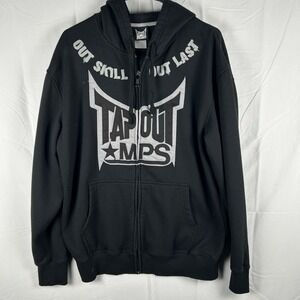 Tapout MPS Full Zip Black Hoodie Men's Size (L) MMA Grunge Skater Vintage Y2K